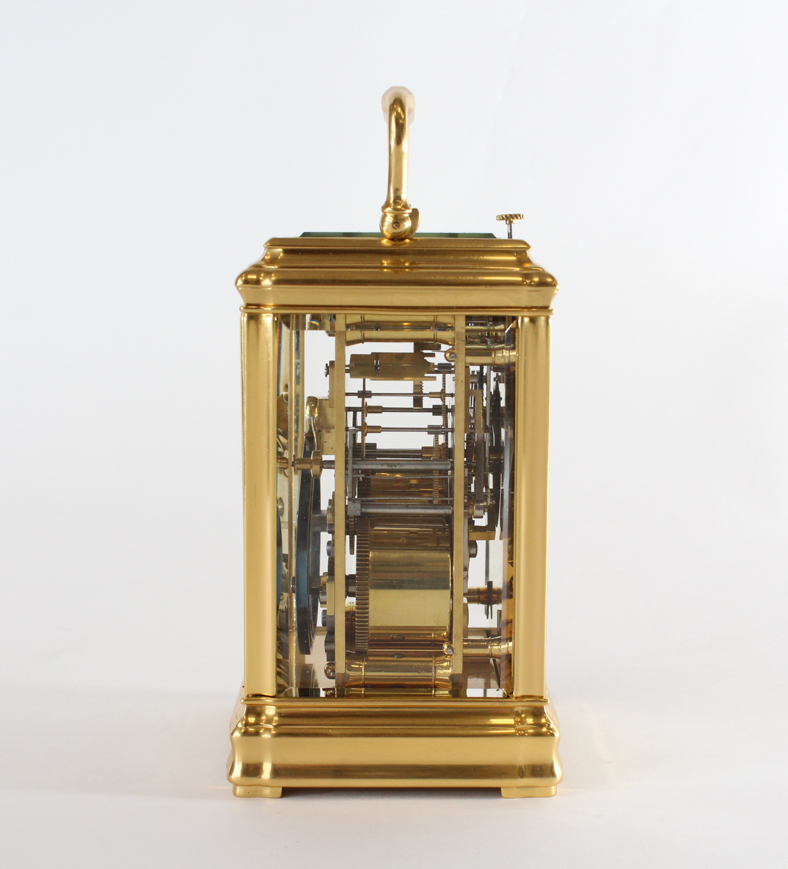 Gilded striking repeating Gorge Carriage Clock - Carlton Clocks