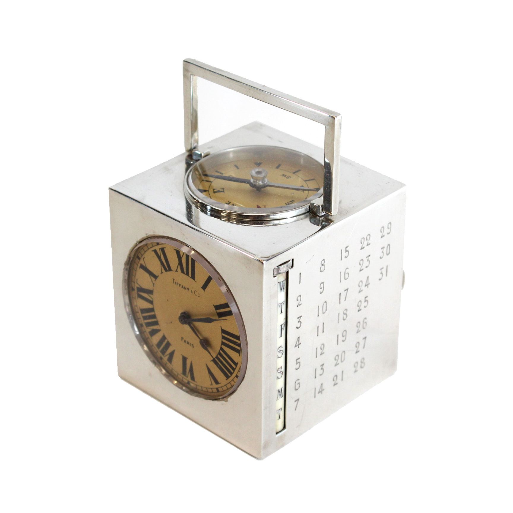 Tiffany & Co. Solid Silver Desk Clock Compendium - Carlton Clocks