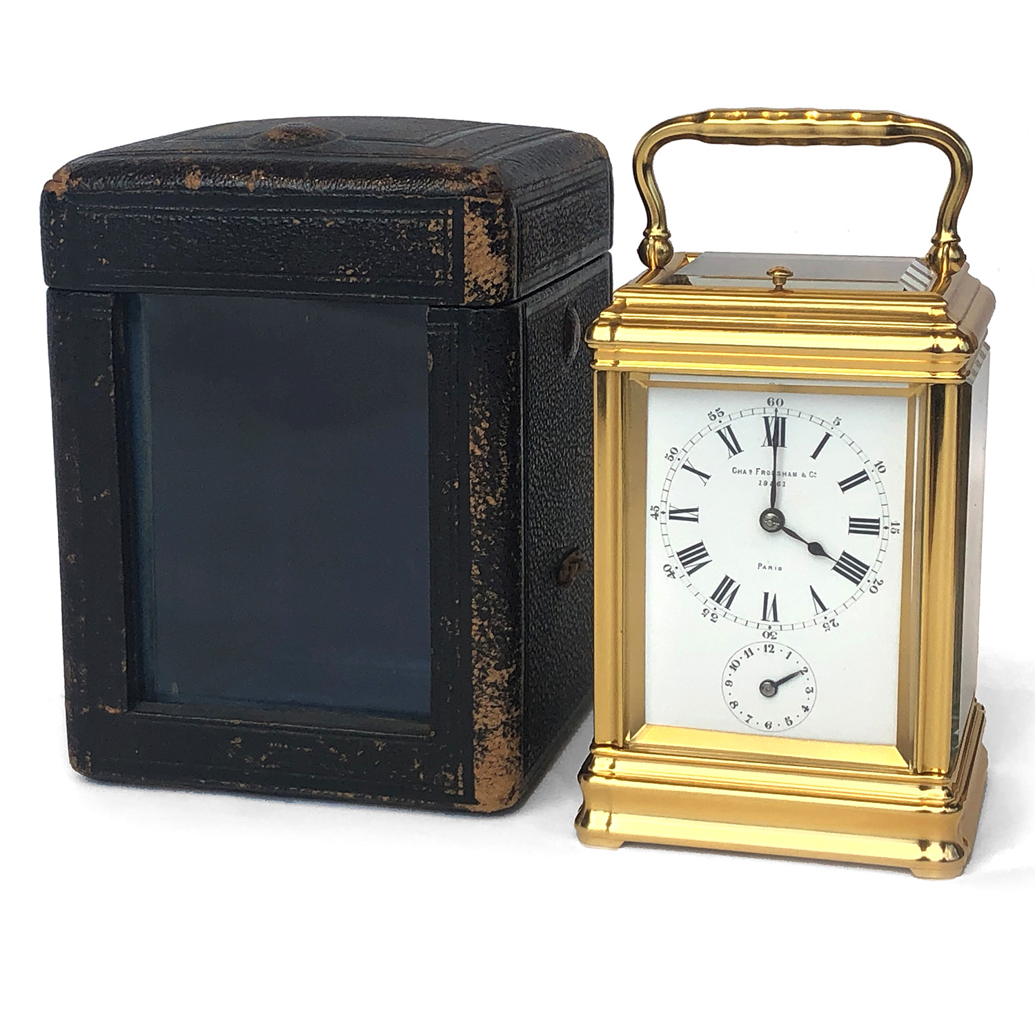 Strike repeat Alarm Carriage Clock by Drocourt for Charles Frodsham ...